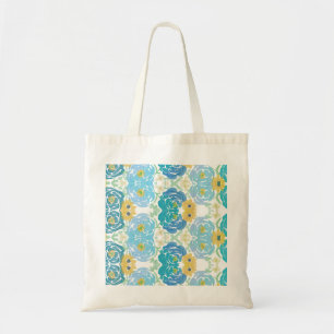Blue & Yellow Watercolor Floral Tote Bag