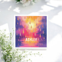 Blue Yellow Watercolor Raindrops Colourful