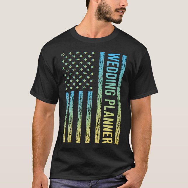 Blue Yellow Wedding Planner T-Shirt (Front)