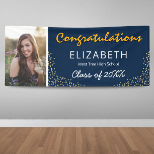 Blue Yellow White 2023 Graduation Photo Banner