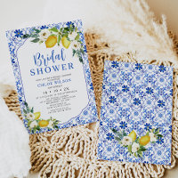 Blue Yellow White Floral Lemon Bridal Shower 