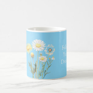 Blue Yellow White Flowers Coffee Mug