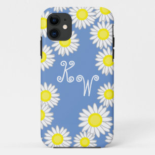 Blue Yellow White Grey Daisy Fun Case-Mate iPhone Case