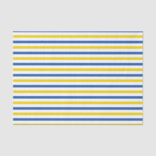BLUE YELLOW WHITE STRIPES TISSUE PAPER