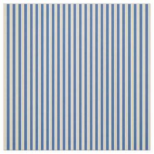 Blue Yellow White Vertical Stripe Fabric