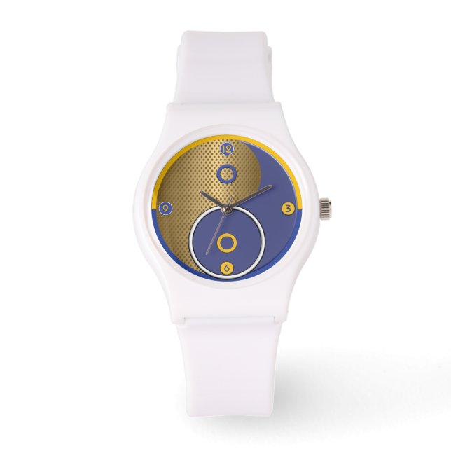 Blue Yellow Yin Yang Watch (Front)