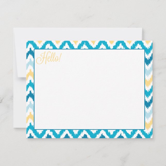 Blue Yellow Zigzag Tribal Ikat Pattern (Front)