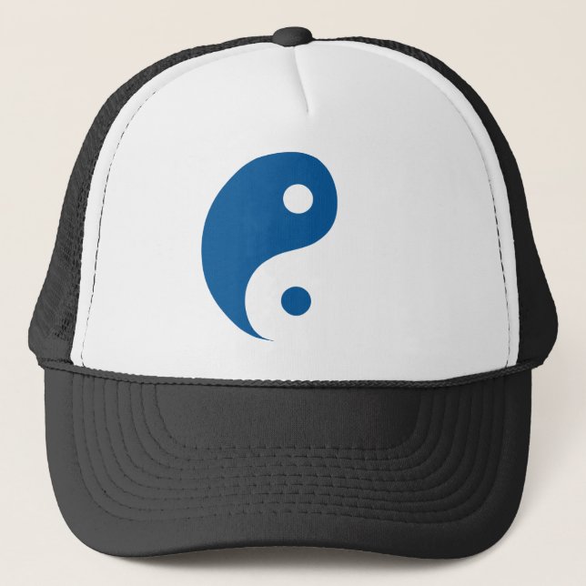 Blue Yin Yang Taoist Symbol Trucker Hat (Front)