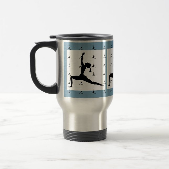 Blue Yoga Design Travel/commuter Mug: Coffee Mug (Left)