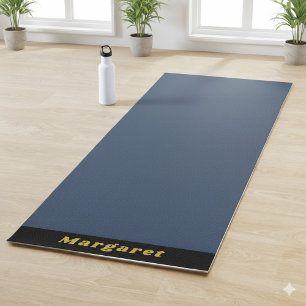 Blue Yoga Modern Mat with Your Name in Style