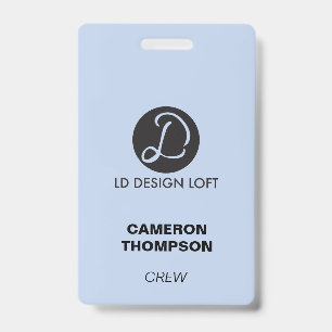 Blue Your logo here custom Employee Crew ID Badge