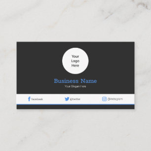 Blue Your Logo Modern Social Media Profile Business Card