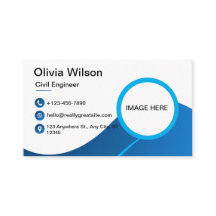 Blue Zazzle Business Card - Customisable Design