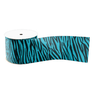 Blue Zebra Animal Print Ribbon Grosgrain Ribbon