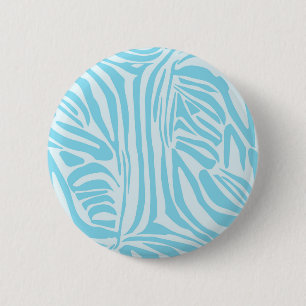 Blue Zebra Pattern 6 Cm Round Badge