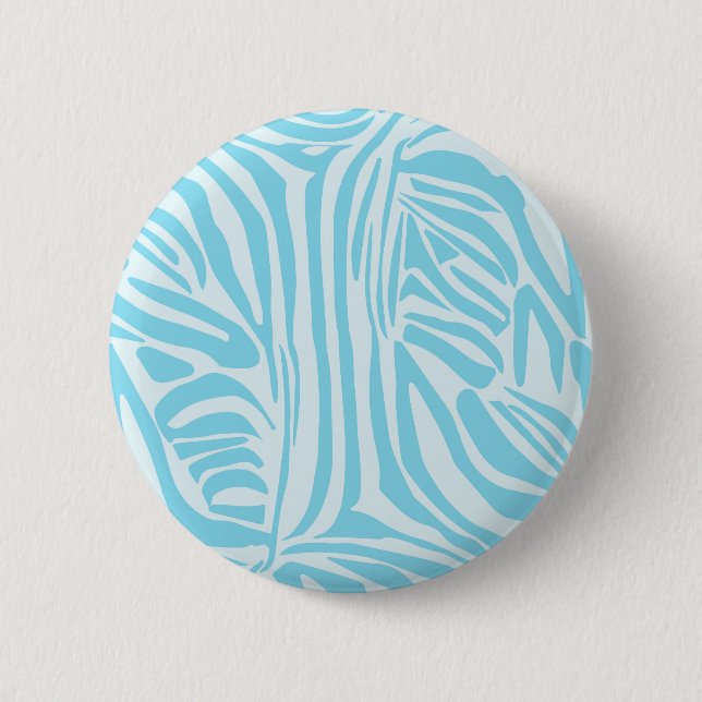 Blue Zebra Pattern 6 Cm Round Badge (Front)