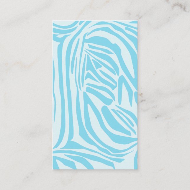 Blue Zebra Pattern Business Card (Front)