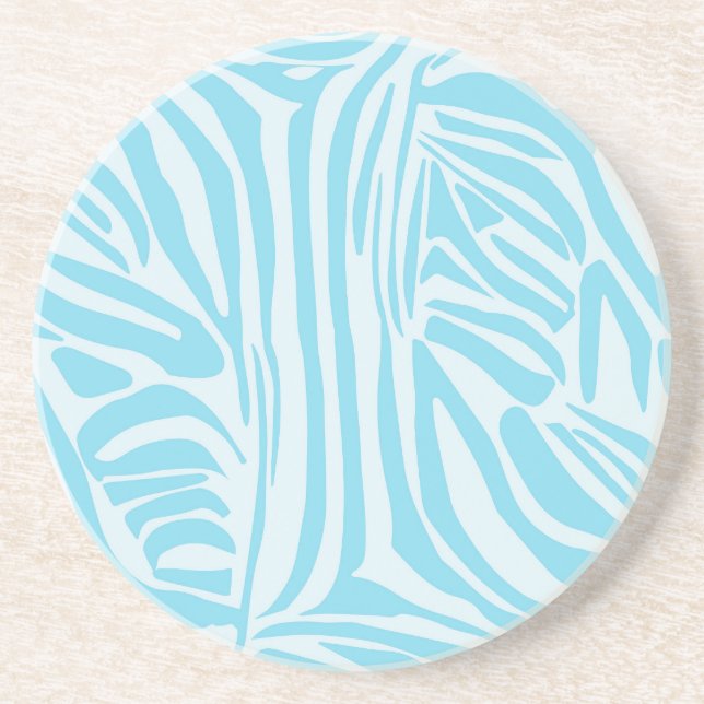Blue Zebra Pattern Coaster (Front)
