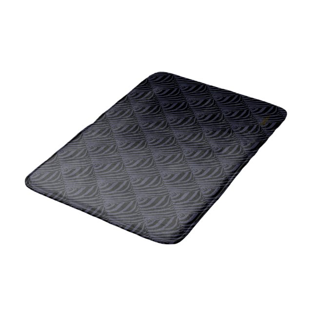 Blue Zebra Pattern (customise your colour) Bath Mat (Angled)