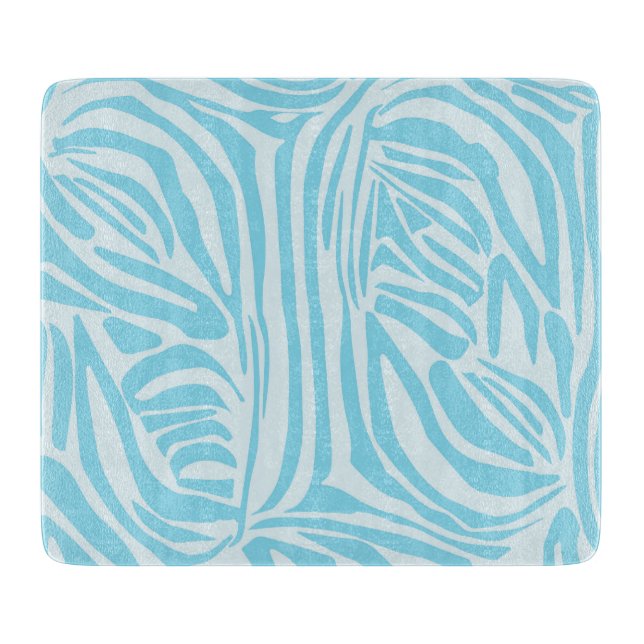 Blue Zebra Pattern Cutting Board (Front)
