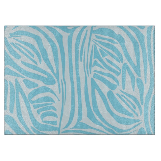 Blue Zebra Pattern Cutting Board (Front)