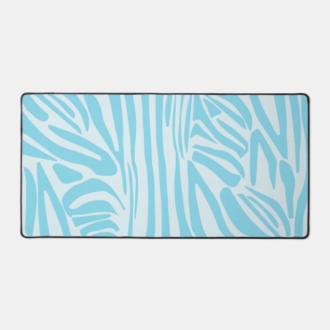 Blue Zebra Pattern Desk Mat (Front)
