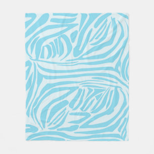 Blue Zebra Pattern Fleece Blanket