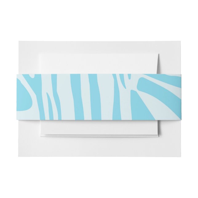 Blue Zebra Pattern Invitation Belly Band (Front Example)