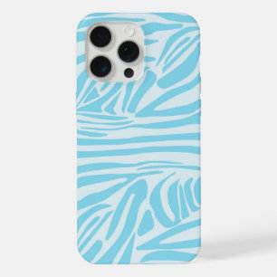 Blue Zebra Pattern iPhone 15 Pro Max Case