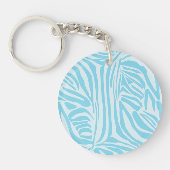 Blue Zebra Pattern Key Ring (Front)