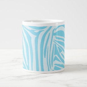 Blue Zebra Pattern Large Coffee Mug