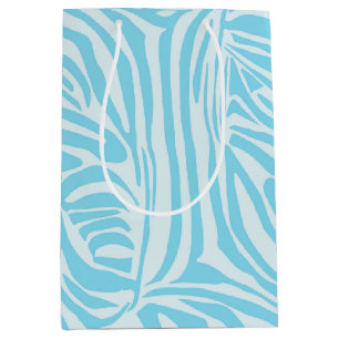 Blue Zebra Pattern Medium Gift Bag