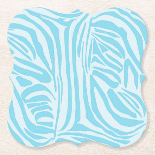 Blue Zebra Pattern Paper Coaster