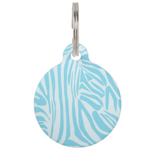 Blue Zebra Pattern Pet Tag