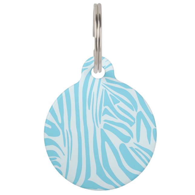 Blue Zebra Pattern Pet Tag (Front)