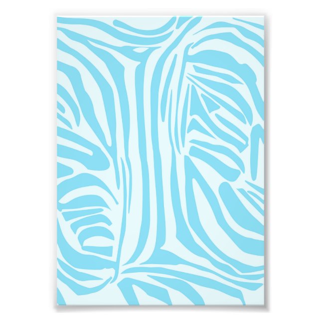 Blue Zebra Pattern Photo Print (Front)