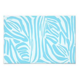 Blue Zebra Pattern Photo Print