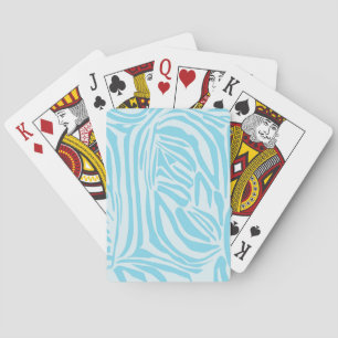 Blue Zebra Pattern Playing Cards
