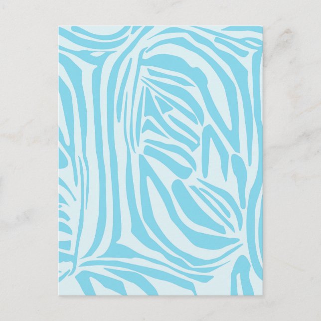 Blue Zebra Pattern Postcard (Front)