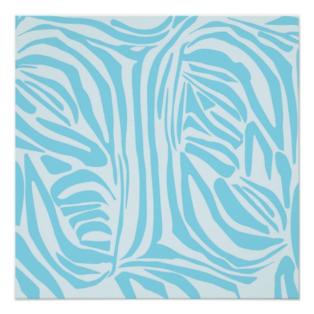 Blue Zebra Pattern Poster (Front)