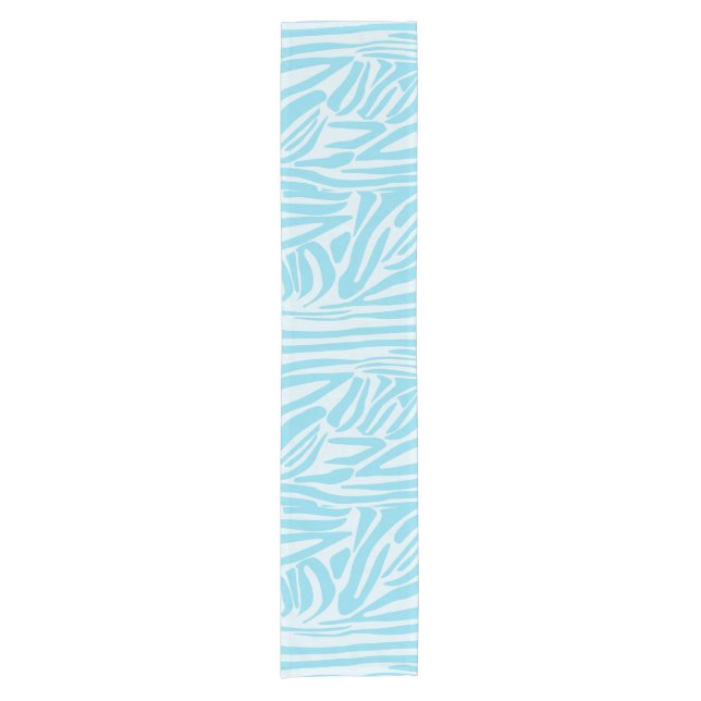 Blue Zebra Pattern Short Table Runner (Front)