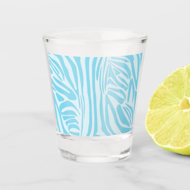 Blue Zebra Pattern Shot Glass (Front)