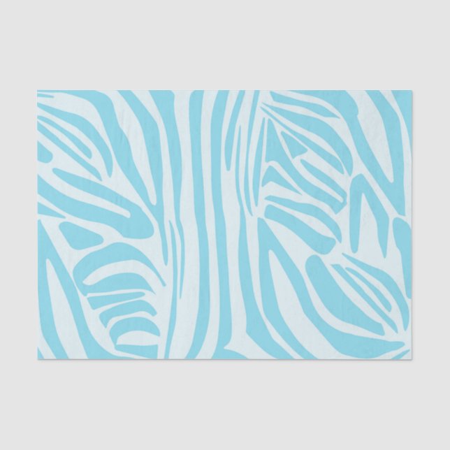 Blue Zebra Pattern Tissue Paper (Front)