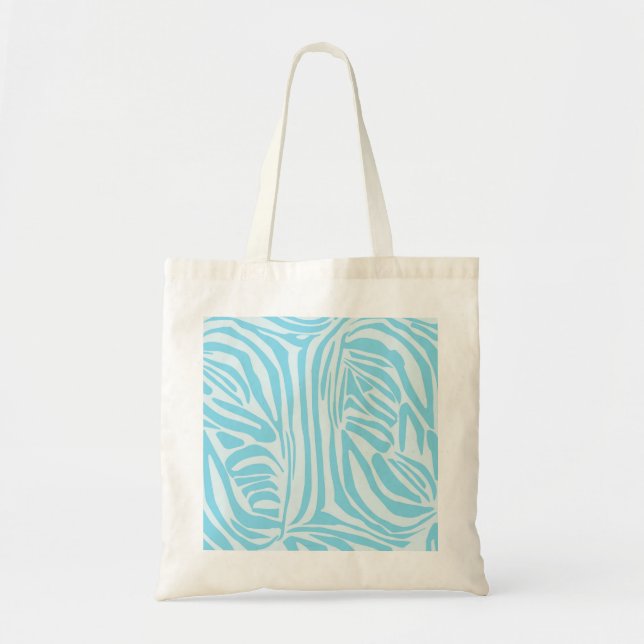 Blue Zebra Pattern Tote Bag (Front)