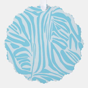 Blue Zebra Pattern Tree Decoration Card