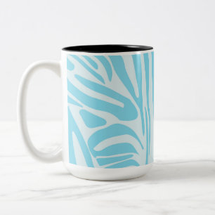 Blue Zebra Pattern Two-Tone Coffee Mug