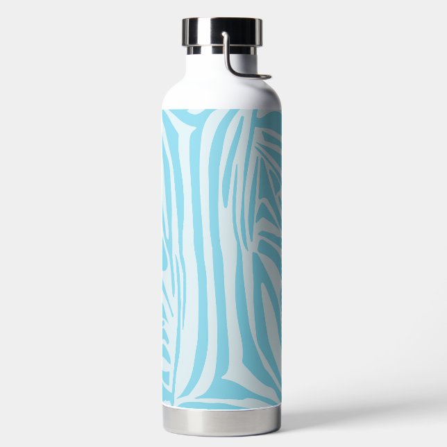 Blue Zebra Pattern Water Bottle (Left)