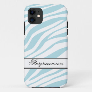 Blue Zebra Print personalised iPhone 5 Case