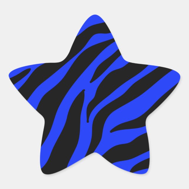 blue zebra star sticker (Front)