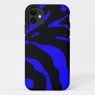 Blue Zebra Stripe Animal Print iPhone 11 Case